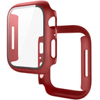 Tempered Glass+Cover For Apple Watch 11 10 9 8 7 46mm 42mm PC Bumper Screen Protector Case iWatch Series 7 6 5 4 SE3 44 40 45mm