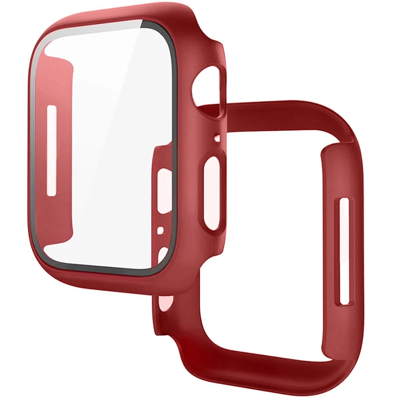 Tempered Glass+Cover For Apple Watch 11 10 9 8 7 46mm 42mm PC Bumper Screen Protector Case iWatch Series 7 6 5 4 SE3 44 40 45mm