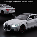 Scale 1:32 M4 X3M Toy Car Model Pull Back Music Light Doors Opened Miniature Vehicle Metal Diecast Models Kids Educational Gifts