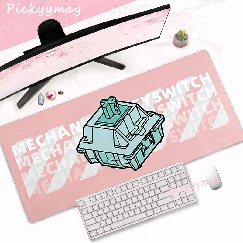 Pink Cherry Blossoms Mousepad Home Computer Table Large Pc Mouse Pad Art Sakura Keyboard Mause Rug Desk Mat Office Accessories