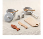 Children's Simulation Kitchen Toys, Early Education Educational Toys, Wooden Simulation Pots and Pans, Food, Role-Play Chef