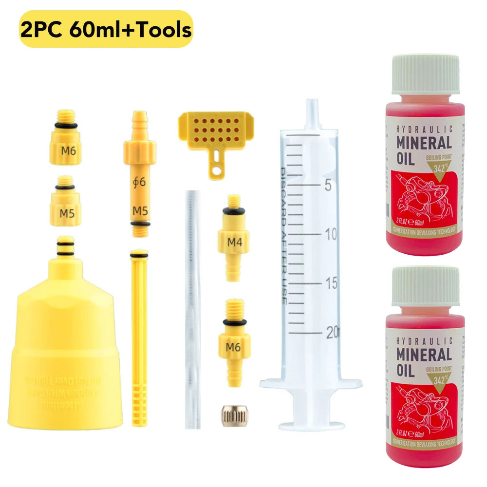 Bicycle Brake Mineral Oil 60ML Bike Hydraulic Disc Brake Oil Bleed Kit For SHIMANO TEKTRO SRAM NUTT Series Brake Repair Tools