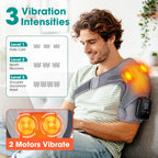 Electric Heating Shoulder Knee Massager with 3 Levels Vibration Muscle Relax Belt for Arm Enlarge Size for Shoulder