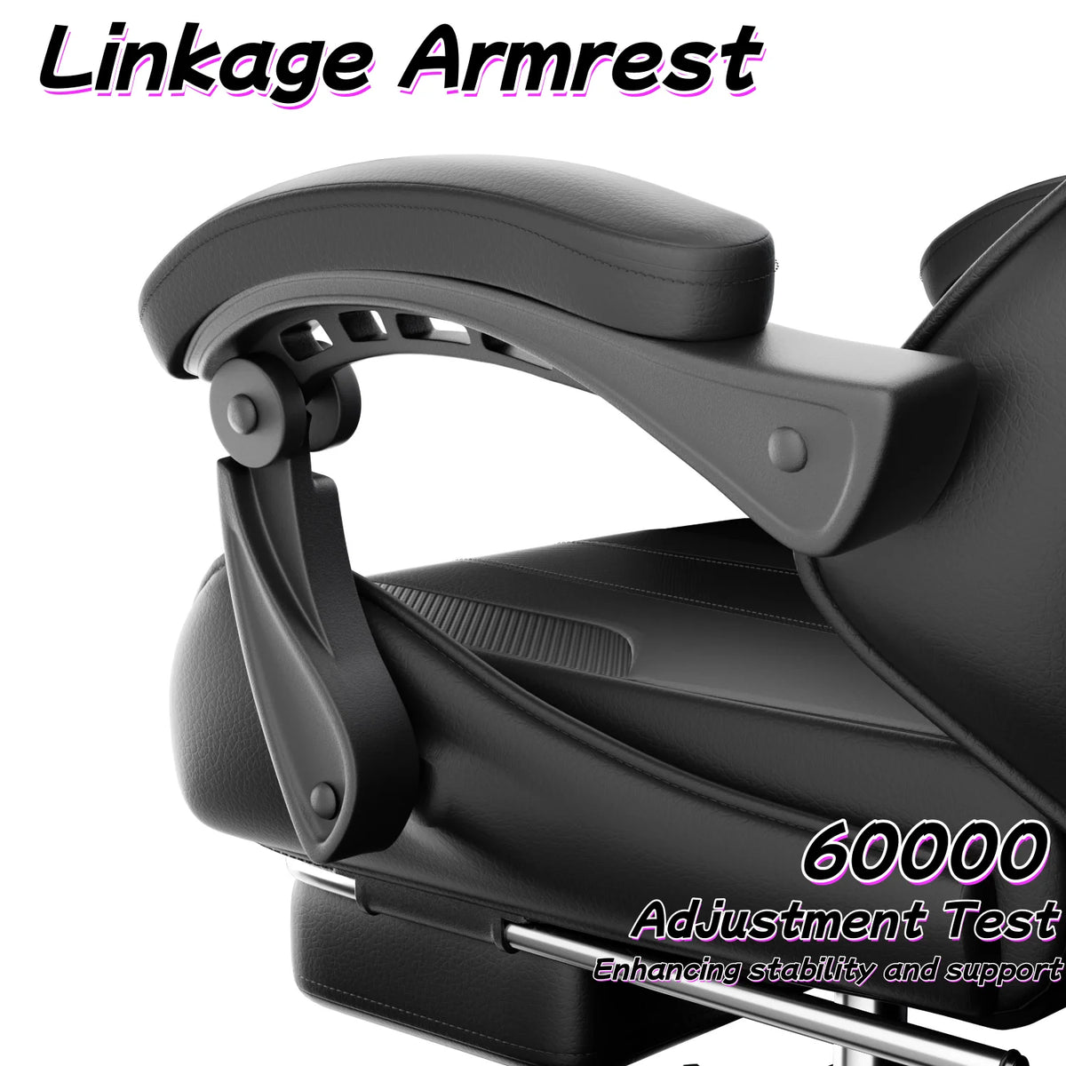 Ergonomic Gaming Chair, Lumbar Massage & Adjustable Headrest, PU Leather Computer Seat with Retractable Footrest and 360° Swivel