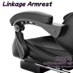 Ergonomic Gaming Chair, Lumbar Massage & Adjustable Headrest, PU Leather Computer Seat with Retractable Footrest and 360° Swivel