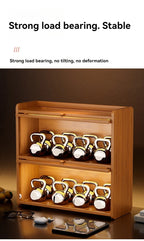 Kitchen countertop seasoning rack storage shelf, product sorting rack, layered multifunctional storage cabinet, dust-proof cabin