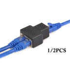 One To Two Adapter For Ethernet Cable Splitter Rj45 8P8C PC Version Simultaneous Internet Access IPTV Broadband Three Way Conn