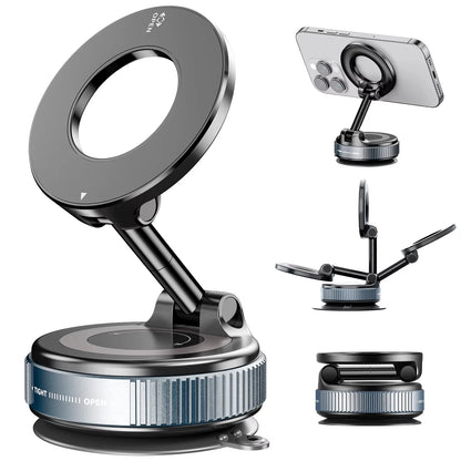 Magnetic Car Phone Holder | 360° Rotation, Vacuum Suction Cup, Universal Fit