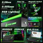 ATTACK SHARK R85 HE Wired 75% Hall Effect Rapid Trigger Mechanical RGB Gaming Keyboard with 8K Polling,0.05mm RT Accuracy