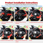 Universal Fit PU Carbon Fiber Leather Car Steering Wheel Cover 14.5-15 Inch No Inner Ring Required Vehicle Decoration Accessory