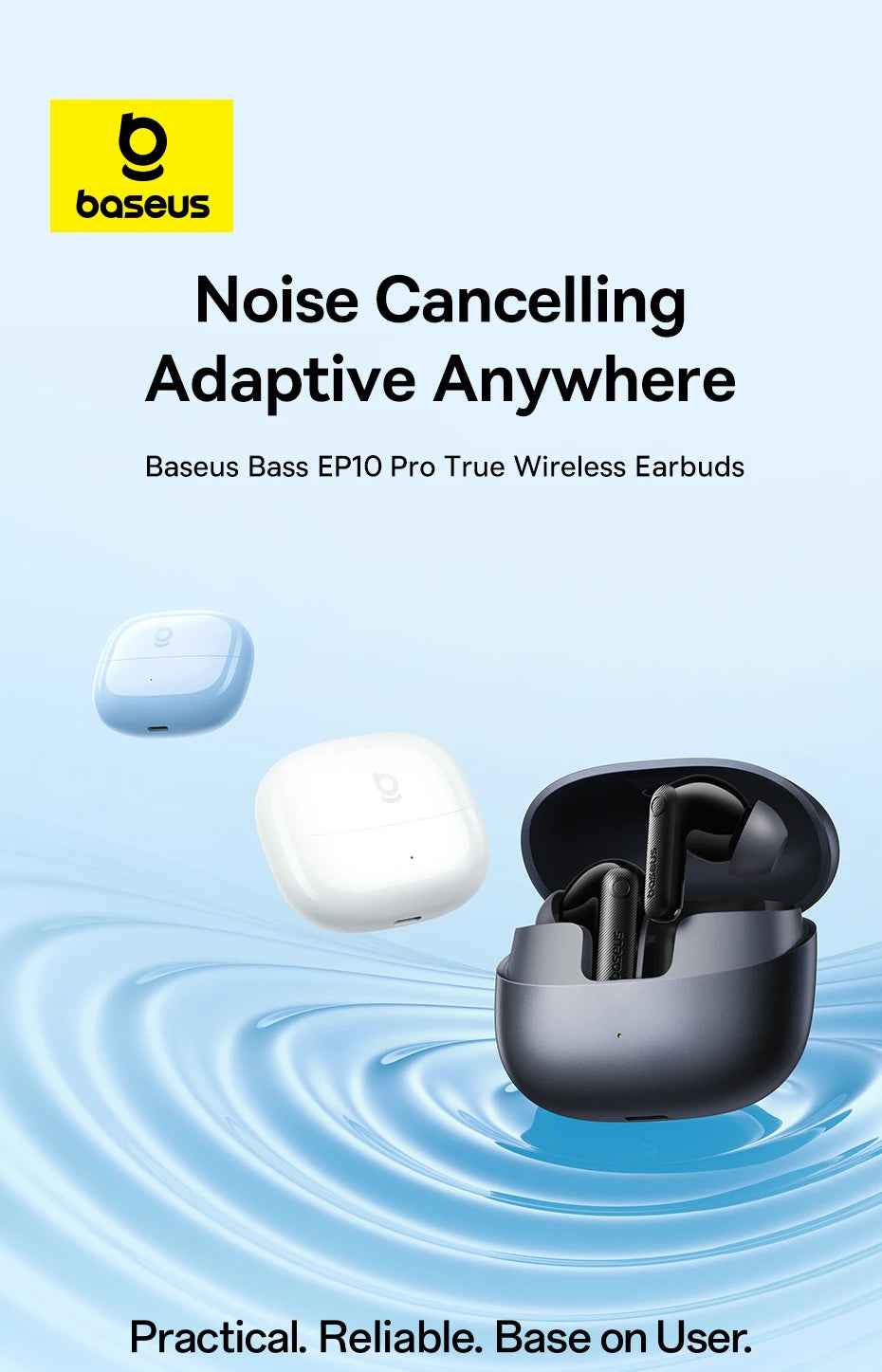 Baseus EP10 Pro ANC Wireless Earbuds Bluetooth 6.0 LDAC Hi Res IP55 12H 55H