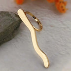 Stainless Steel Metal Wave Line Open Rings For Women Minimalist Gold Color Irregular Curved Adjustable Ring Jewelry Gift