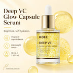 KOEC Deep Vitamin C Glow Capsule Serum, Radiance-Boosting Vitamin C Serum For Face With Niacinamide & Glutathione, For Vibrant, Even-Toned Complexion & Healthy-Looking Glow, 1.01fl.oz