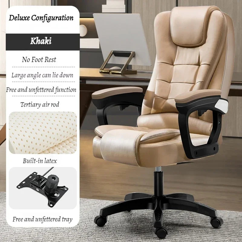 Leather Executive Office Chair Gaming Adjustable Modern Ergonomic Chair Mobile Massage Designer Silla Oficina Salon Furniture
