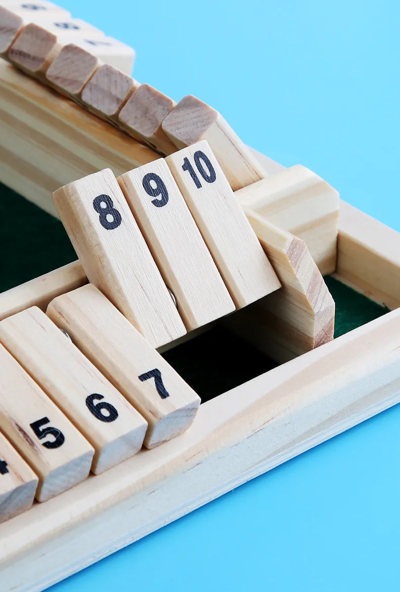 Montessori Wooden Board Game Kids Learning Educational Toys 10 Numbers Four Sided Shut Party Club Games Interesting Family Game