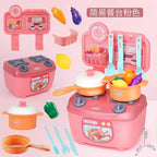 Kitchen Toys Imitated Chef Light Music Pretend Cooking Food Play Dinnerware Set Safe Cute Children Girl Toy Gift Fun Game Gifts
