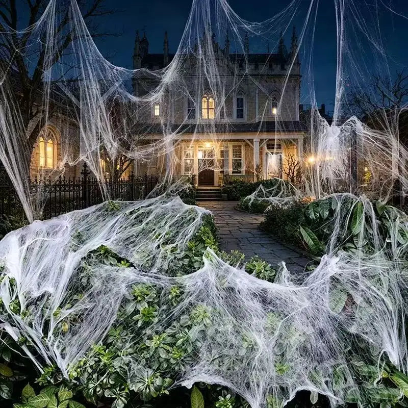 Halloween Decoration Spider Web,Artificial Cobweb,Stretchy Cobweb With Spider,Horror Gothic Haunted House Home Decor
