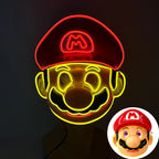 Fashion Luminous LED Mask DJ Costumes Accessories Glow Supplies Neon Light Marshmallow  Mask For Music Festival Nightclub Dance