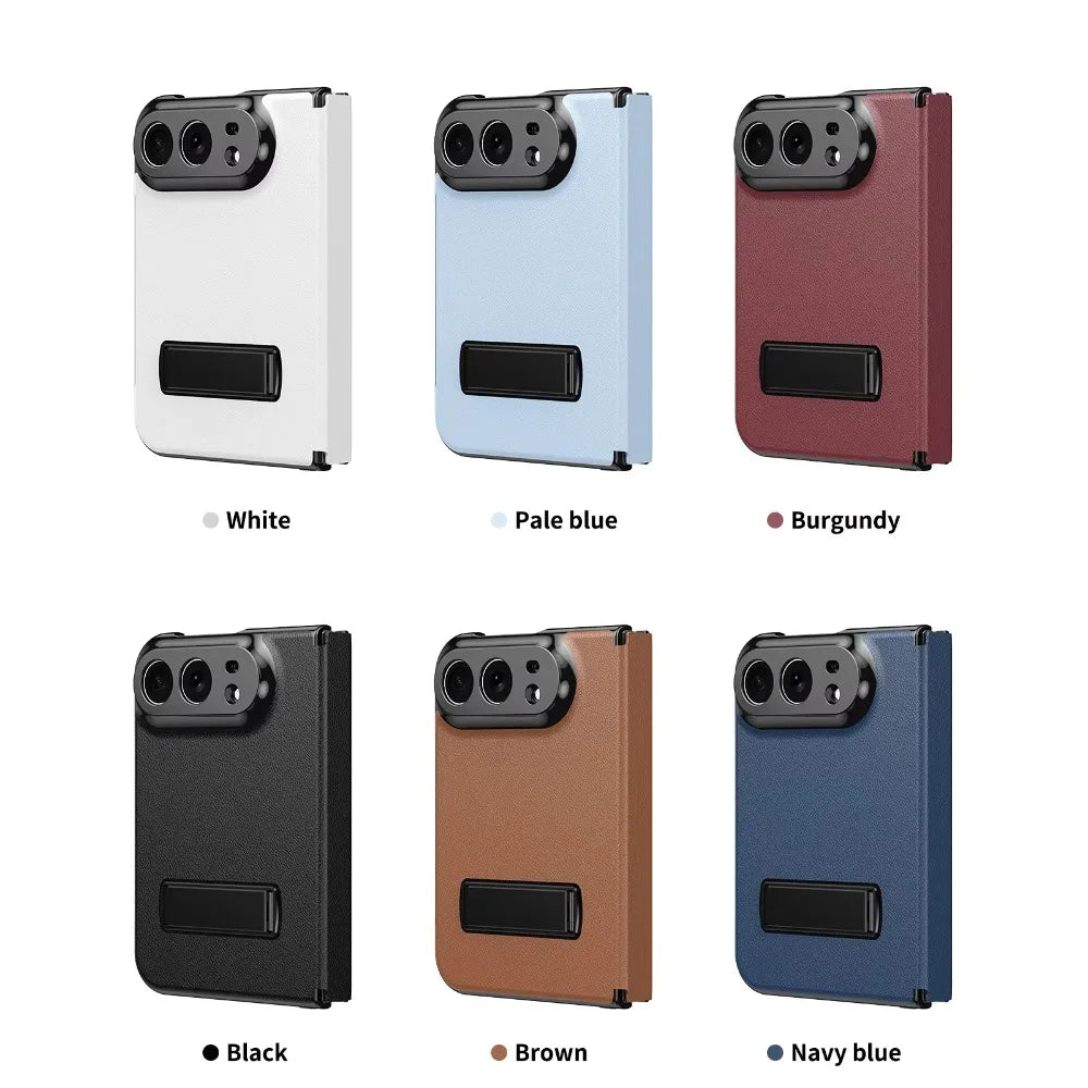 Luxury Leather Magnetic Alloy Bracket Phone Case For iPhone Duo 18 Fold Anti-Drop Shockproof Protective Cover 2 sold byBaiYiS Di