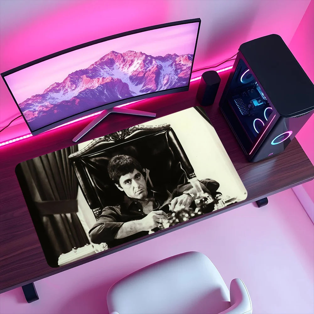 Mouse Pad Film Crime MousePad Non-slip Lockedge Office Student Gaming Action Thickened US Large Writing Pad S-Scarface Cushion