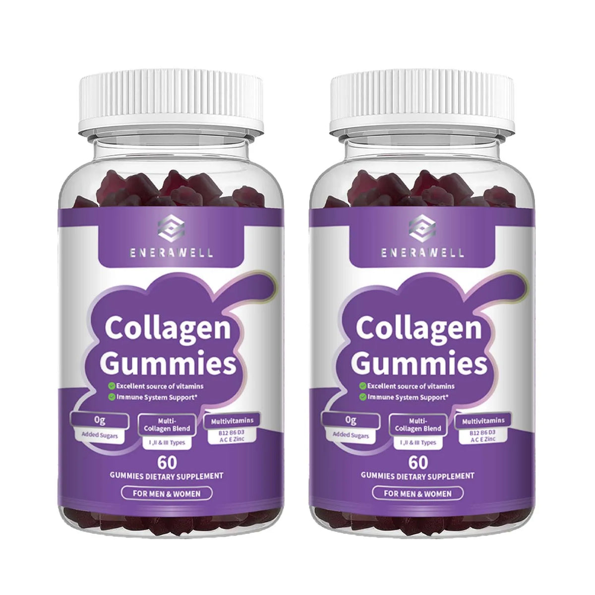 Collagen Complex Gummies, with Biotin & Vitamin C, Supports Skin, Hair, Nail, Joint Wellness, Gut Health & Digestion, Anti-Aging