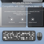 MOFii Wireless Keyboard & Mouse Combo, Cute Macaron Cat Paw Round Keycaps Silent Office Set for Laptops and Desktops