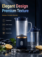 Food Grade 800ml Wireless Blender 1500mAh Battery 6 Blade Fruit Juicer Cup 30W Portable Smoothie Mixer For Shakes Drinks