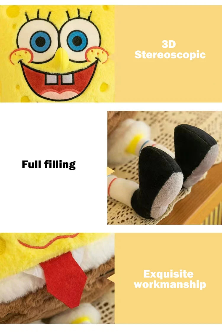 35-100CM SpongeBob Doll SquarePants Patrick Star Plush Anime Cartoon Toy Soft Cute Stuffed Collection Children's Birthday Gift