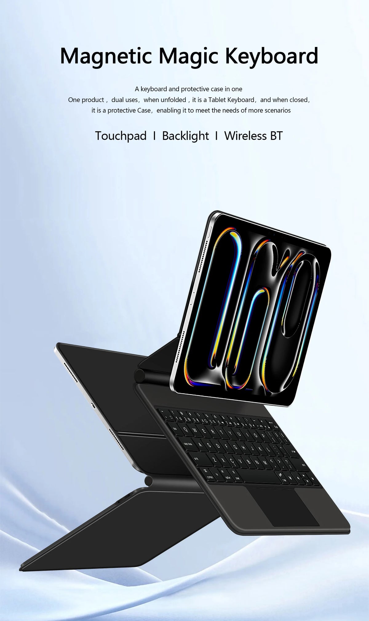 Magnetic Magic Keyboard for iPad Pro 13 M4 2024 M5 2025 13" Case for iPad Pro 11 M4 M5 11" Floating Stand Wireless BT Keyboard