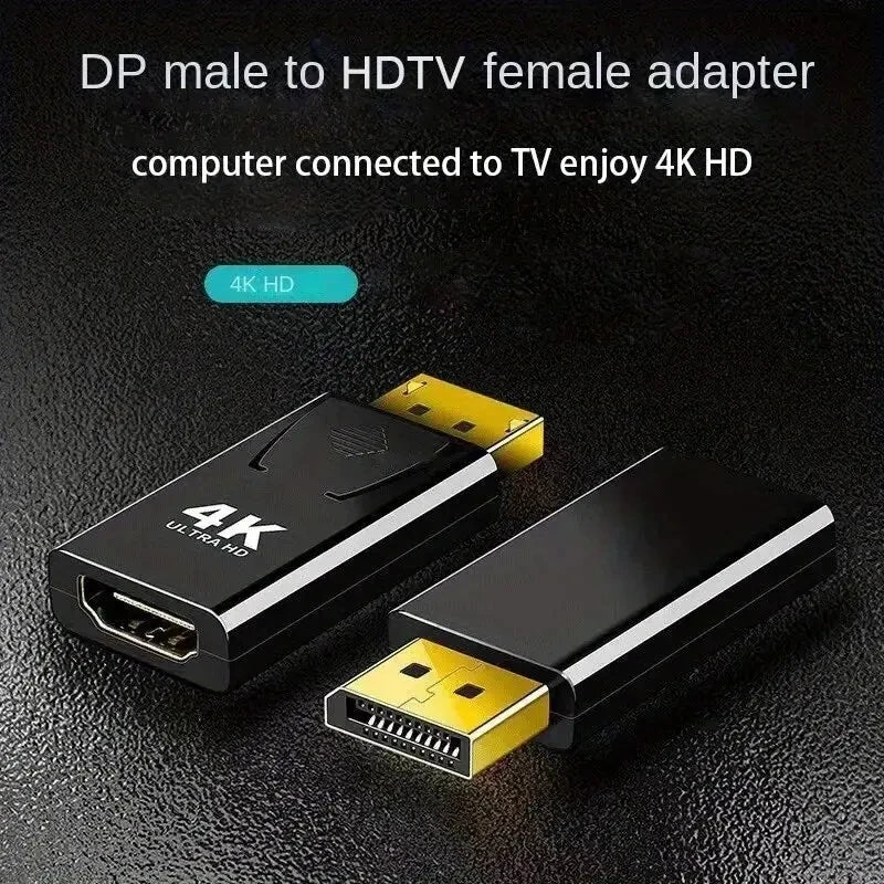 4K DisplayPort to HDMI-Compatible Adapter DP Male to Female HDMI-Compatible Converter 1080P Video for PC HDTV Laptop