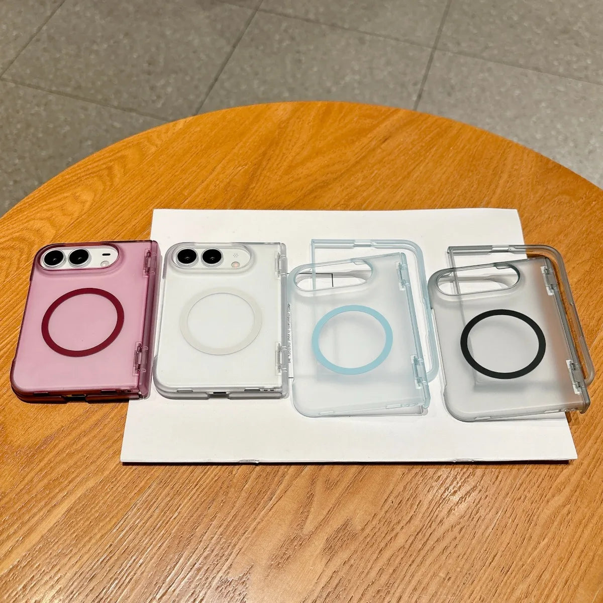 Solid Color Skin Feel Hinge Protection Case For iPhone Duo 18Duo 18 Fold Shockproof Folding Phone Cover