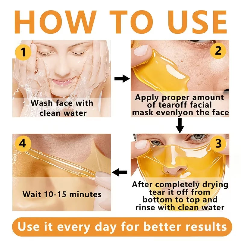 50g Turmeric and Vitamin C Peel-Off Mask, Brightens Skin Tone, Moisturizes, Smoothes, Nourishes, Tightens the Face, Anti-Wrinkle Skin Care, Firming and Lifting, Plumps Skin, Specially Designed for Large Pores and Loose Skin,