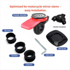 Universal Bicycle Phone Holder, 360° Rotatable and Detachable Motorcycle Holder, Multi-functional Bicycle Handlebar Bracket