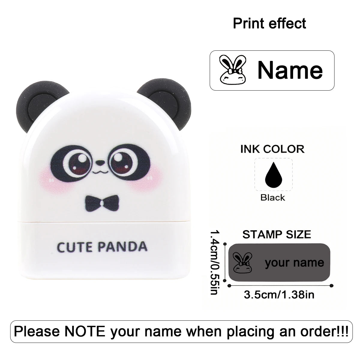 Personalized Cute Name Stamp Waterproof Clothing Label for Kids Self Ink Stamp for Kindergarten School Bags Custom Stamp