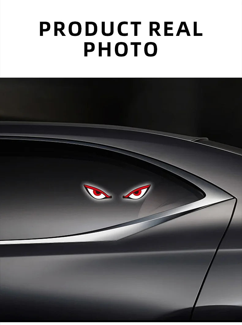 Cool DEMON EYE Ambient Light Solar Powered Breathing Neon Light Car Decoration Rear Windshield Atmosphere Lights Car Accessories