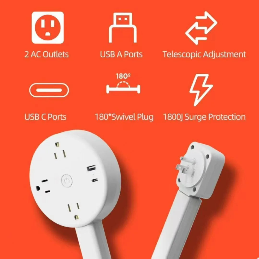Auf Lager  Steckdosenadapter Steckdosenverteiler Wandsteckdosenadapter Ausziehbare Wandsteckdose Drehbarer Tragbarer Steckdosenadapter