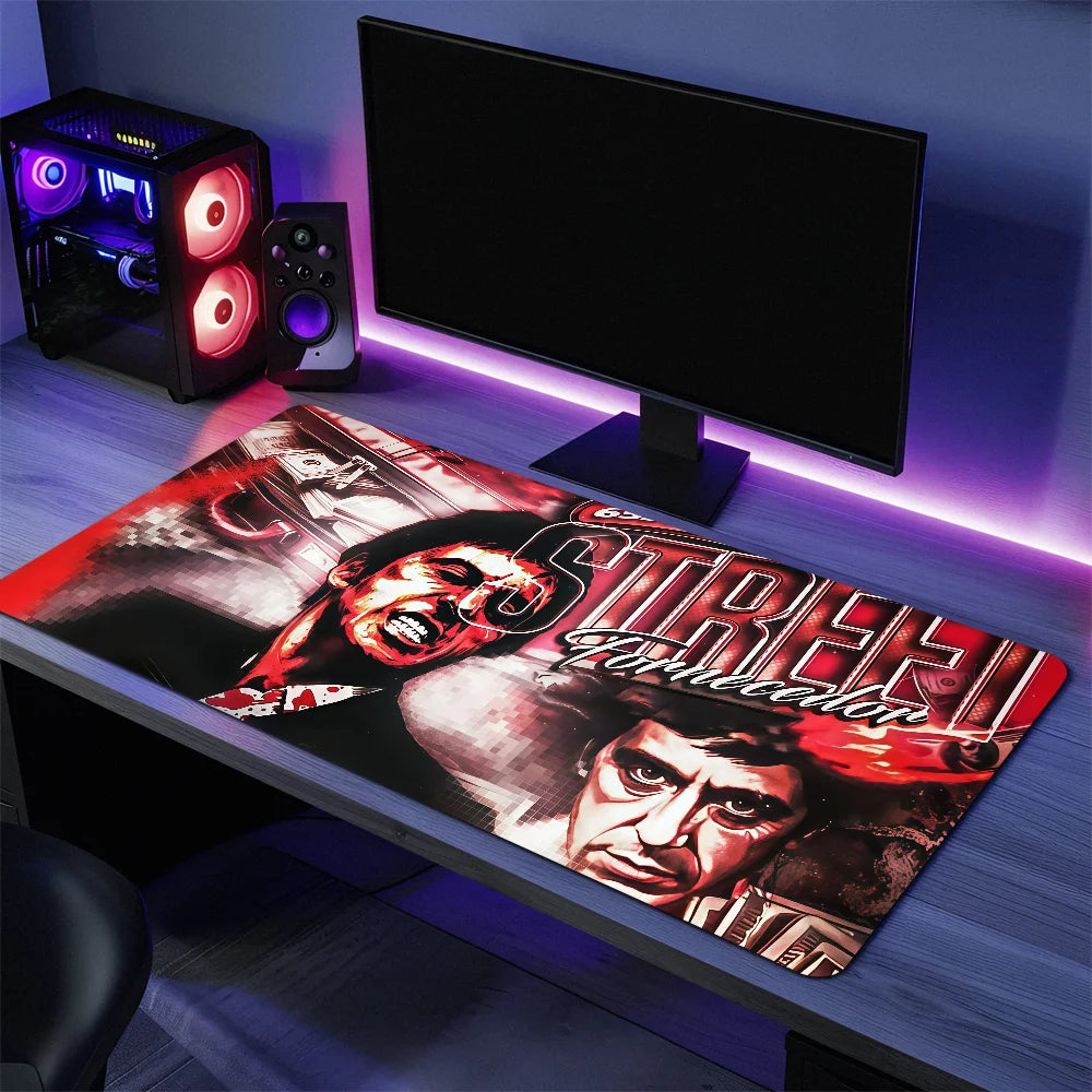 Film Scarface Tony Montana Mouse Pad Large Desk Mat Keyboard Ergonomic Office Rubber PC Non-slip Anti-fray Home Custom