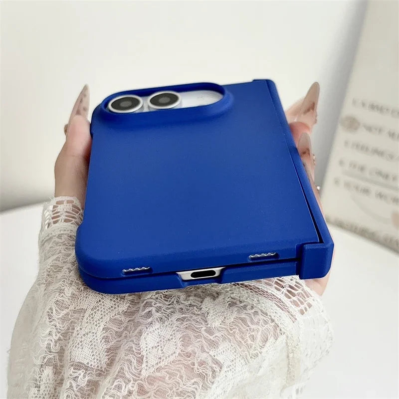 Luxury Skin Feel Frosted Matte Fold Phone Case For iPhone Duo Ultra 18 Fold Hinge Protective Ultra-thin PC Shockproof Hard Cover