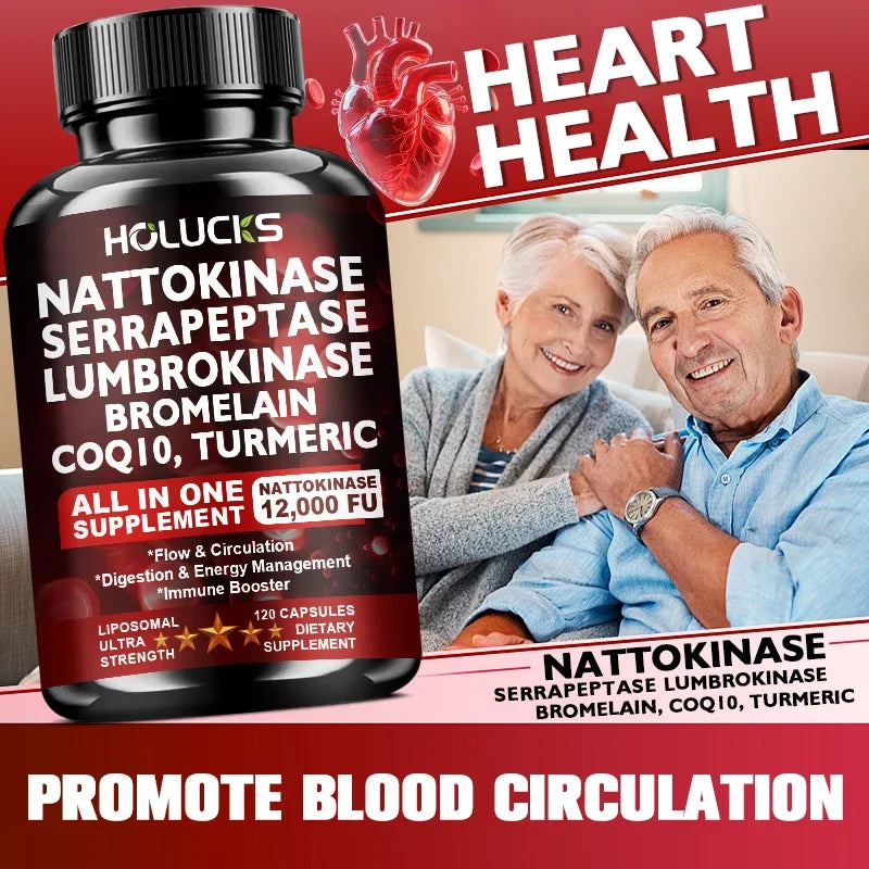 Nattokinase Supplement, Supports Blood Flow, Heart Health, & Healthy Circulation, Digestive Aid, Boosts Cellular Energy