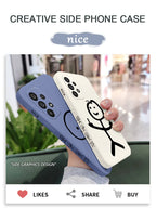 Line Cute Man Case For Samsung Galaxy A73 A53 A33 A23 A13 A03 A72 A52 A52S A32 A22 A12 A02 A02S A71 A51 A31 A21S 4G 5G Cover