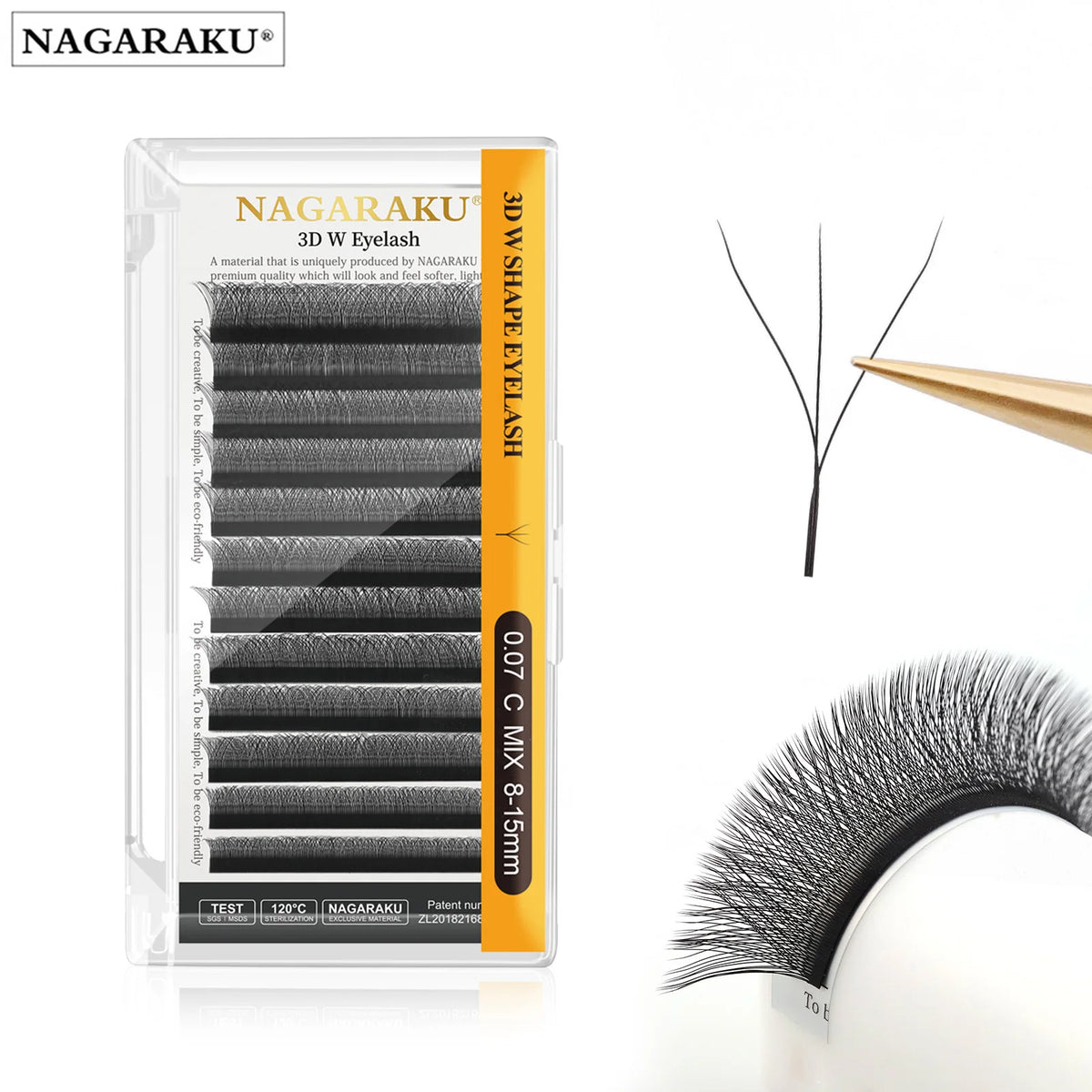 NAGARAKU Automatic Flowering 3D 4D 5D 6D 7D 8D W Shape All Size Premade Fans Eyelash Extensions Natural Soft Individual Lashes