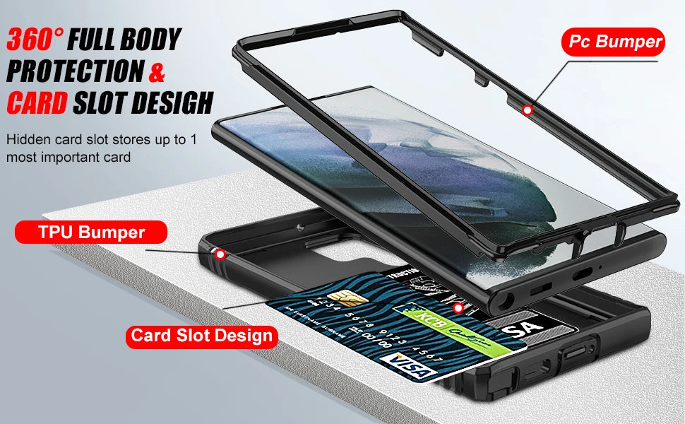Case For Samsung S26 Ultra S25 S24 S23 Plus S25 FE A57 A56 A37 A36 A17 A16 5G Heavy Duty with Camera 360 Degree Kickstand Cover