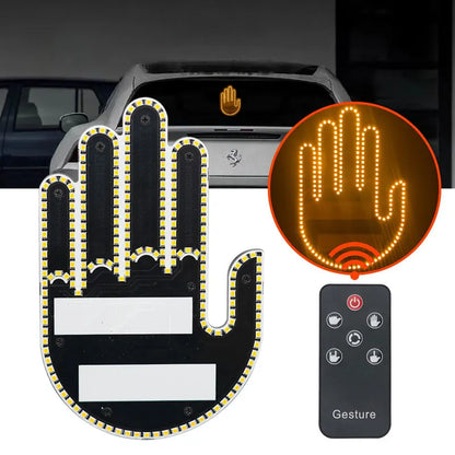 Car Gesture Light with Remote Control – Funny LED Palm Light for Road Rage Reactions