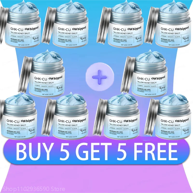 Copper Peptides GHK-Cu Beef Tallow for Skin: Blue Balm Manuka Honey Face and Body Moisturizer for Mature, Dry & Sensitive Skin