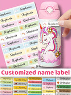 4.6CM Long Custom Name Sticker, Personalized Cartoon Fresh Cute Waterproof Modern School Supply Label, Customized Name Stickers