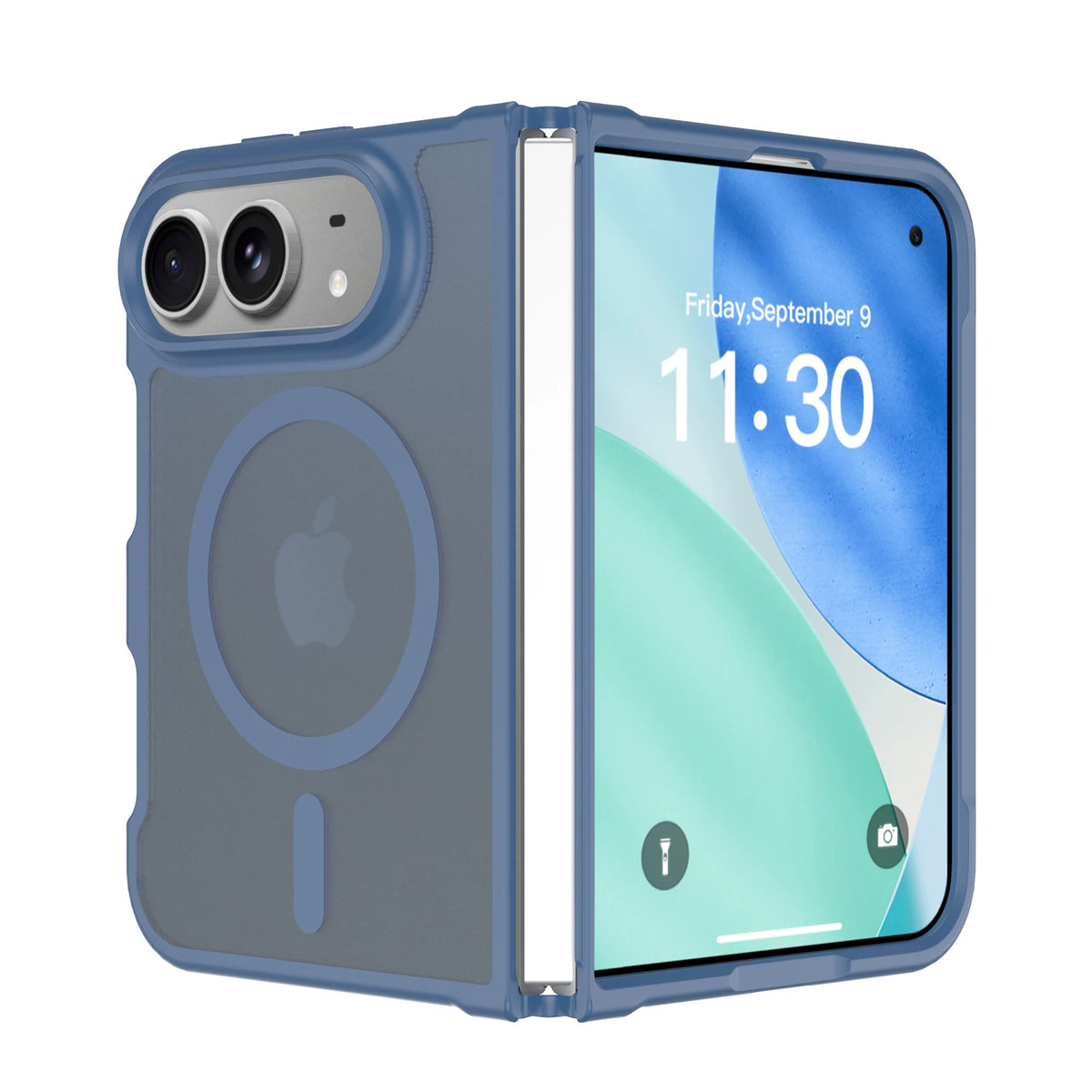 Luxury Matte Magnetic Charge Phone Case For iPhone Duo For Magsafe Skin Feel Translucent Shockproof Fold Cover Funda