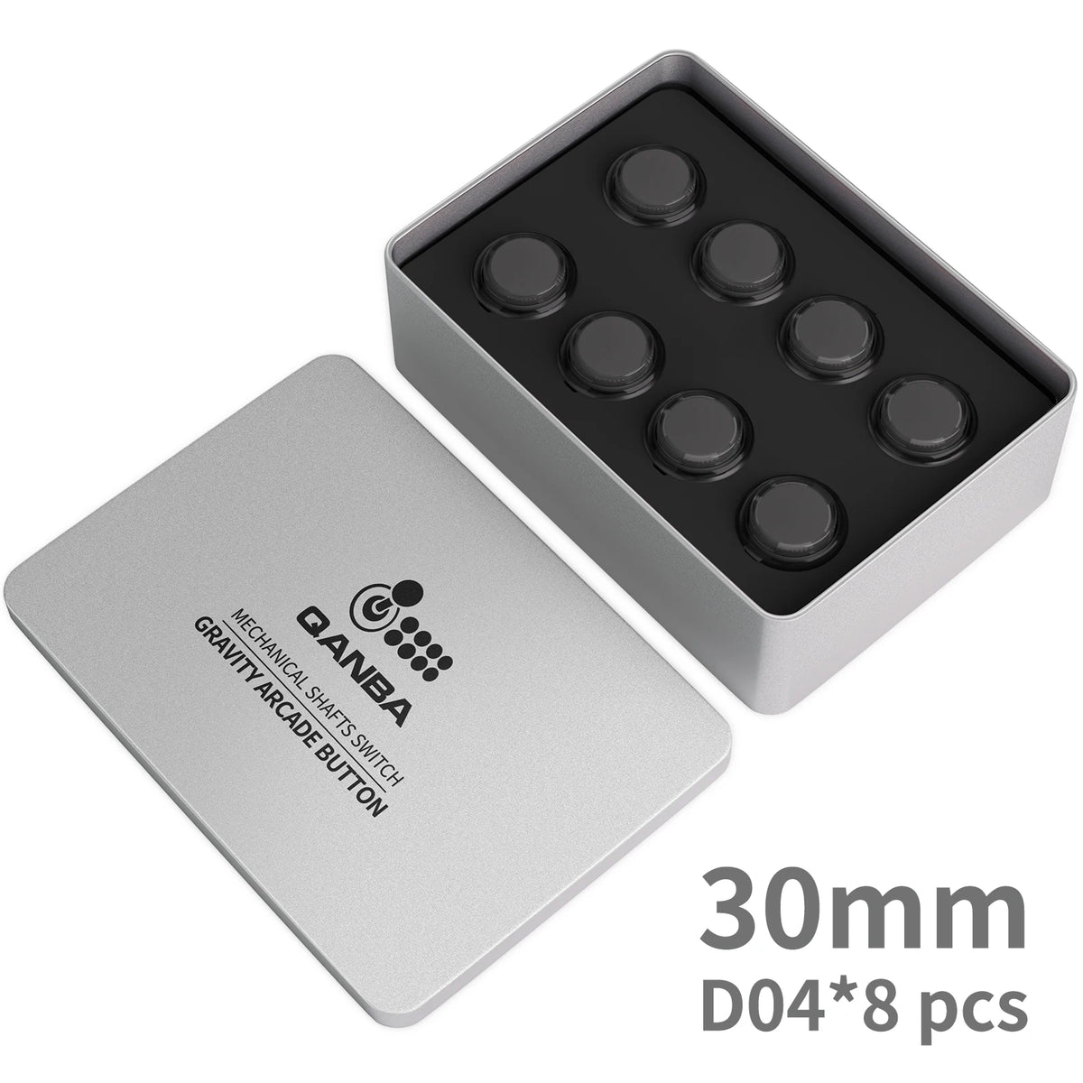 Qanba Gravity KS Mechanical Shafts Silent Pushbutton 24mm/30mm Arcade Button Snap-in (Boxed)