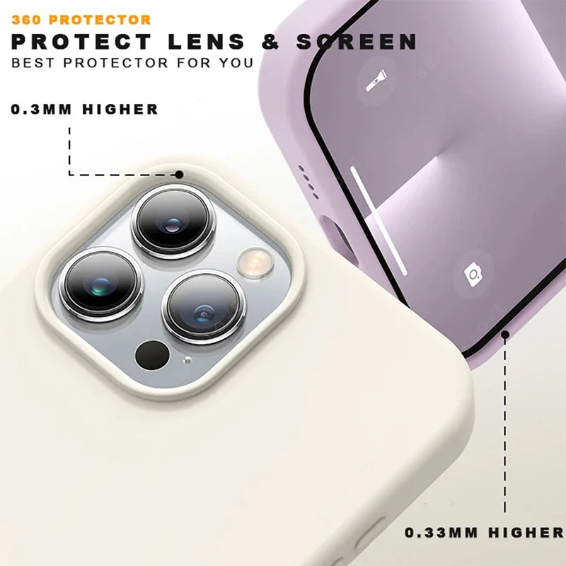 Matte Soft Liquid Silicone Phone Case For iPhone 15 16 17 18 14 13 12 Pro Max Magsafe Wireless Charging Cover For Apple 18 Pro
