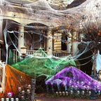 Halloween Decoration Spider Web,Artificial Cobweb,Stretchy Cobweb With Spider,Horror Gothic Haunted House Home Decor