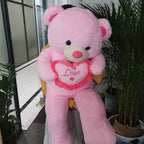 80/100Cm Big Pink Plush Toy Teddy Bear Giant Stuffed Animals Birthday Valentine's Day Gift Soft Pillow Dolls Girlfriend Girl Wif